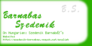 barnabas szedenik business card